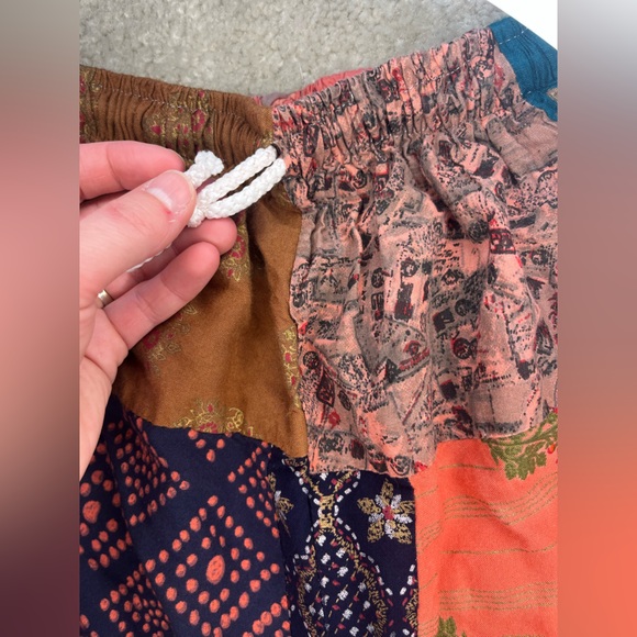 Boho festival hippie multicolor patchwork harem jogger pants size small - Picture 3 of 8